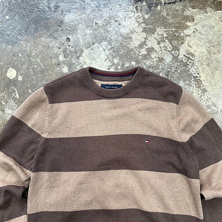 m) 타미힐피거 스트라이프 니트 스웨터 폴로 랄프로렌 빈폴 헤지스 이미지