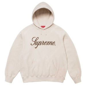 슈프림 엠브로이드 스크립트 후드 스웻셔츠 스톤색상 스몰 사이즈 Supreme Embroidered Script Hooded Sweatshirt FW24 Small 새상품 팔아요