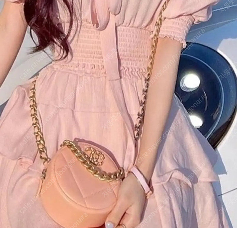 새상품 풀구성!!) 샤넬 19 동그리 탬버린백 핑크 ap0945 이미지