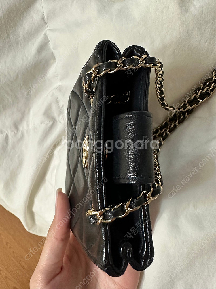 새상품급 풀박스) 샤넬 두줄 체인 베니티 램스킨 미니백...--6
