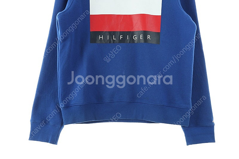 (M) 타미힐피거 맨투맨 티셔츠 블루 기모 빅 로고 올...--3