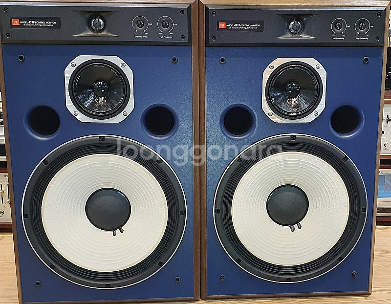 JBL 4318 청색 모니터 스피커 신품대비 99%--0