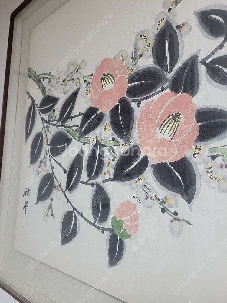 근대화가 숙당 배정례 그림 동백화 진품--1