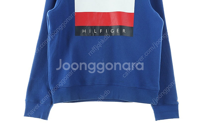 (M) 타미힐피거 맨투맨 티셔츠 블루 기모 빅 로고 올...--3
