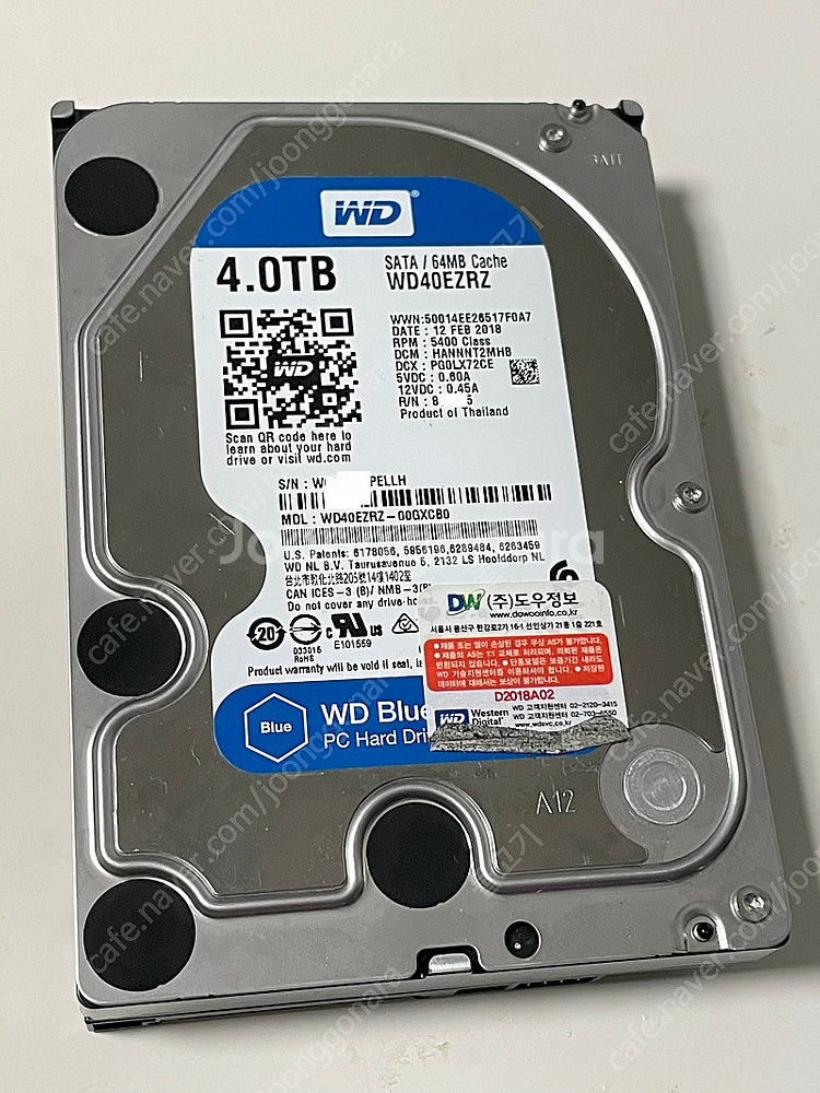 WD 블루 4tb 하드디스크 판매합니다--0