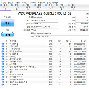 WD BLUE 8TB 하드디스크 WD80EAZZ HDD