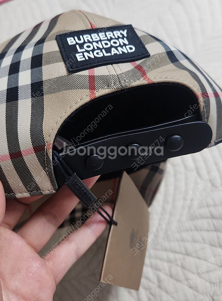 버버리 로고 아플리케 빈티지 키즈야구모자--0