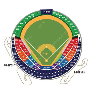 와일드카드 1차전 두산 vs KT 3루 네이비 323블록 2연석