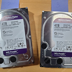 [판매중] WD Purple HDD 4tb (2개, A/S 남음)