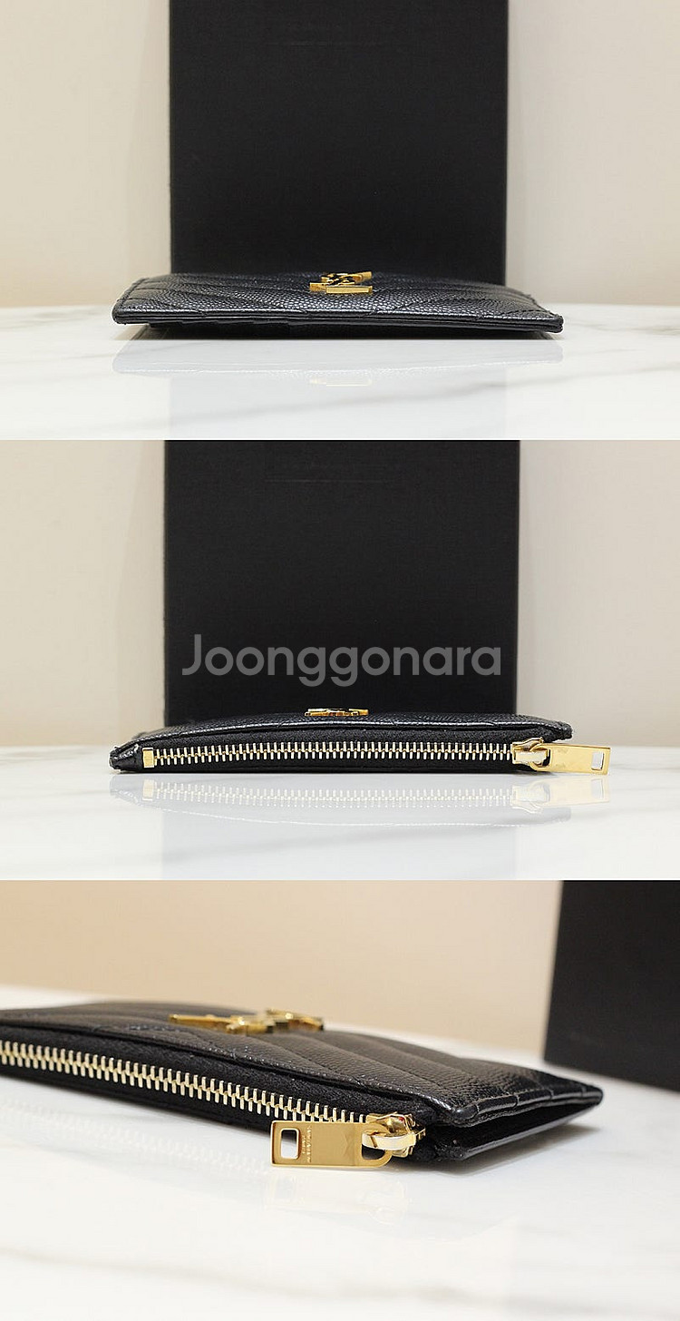 [중고명품다올] 생로랑 모노그램 프라그망 블랙 지퍼 카...--2