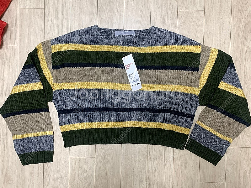 (택포) 에잇세컨즈 스트라이프 니트 카키--0