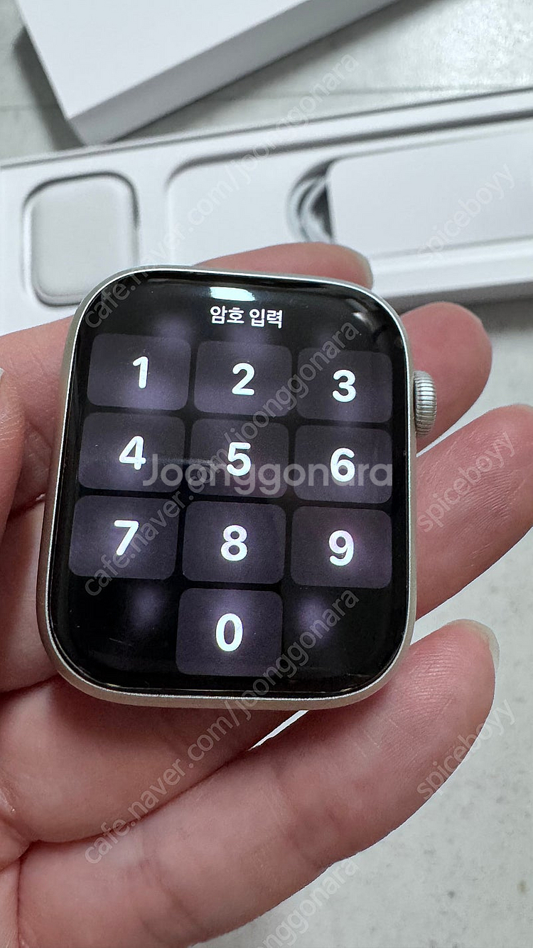 애플워치 7 gps 45mm 스타라이트 알루미늄--1