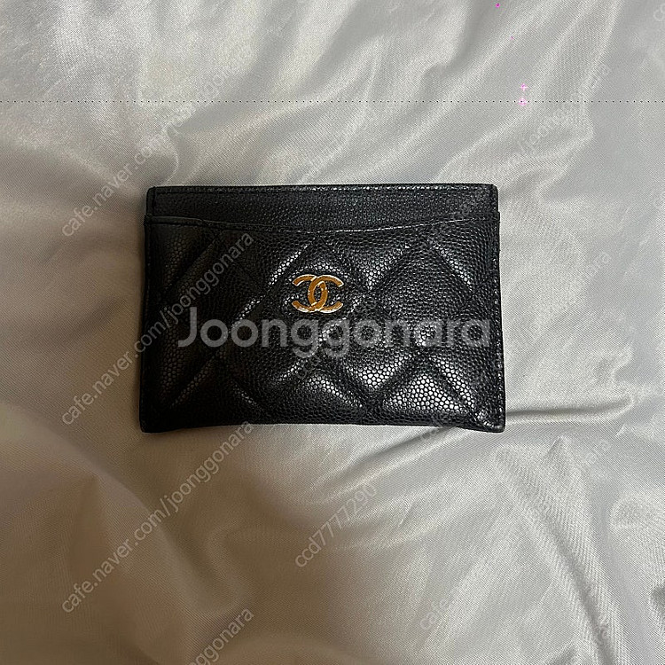 샤넬 클래식 카드홀더 캐비어 금장 카드지갑--0