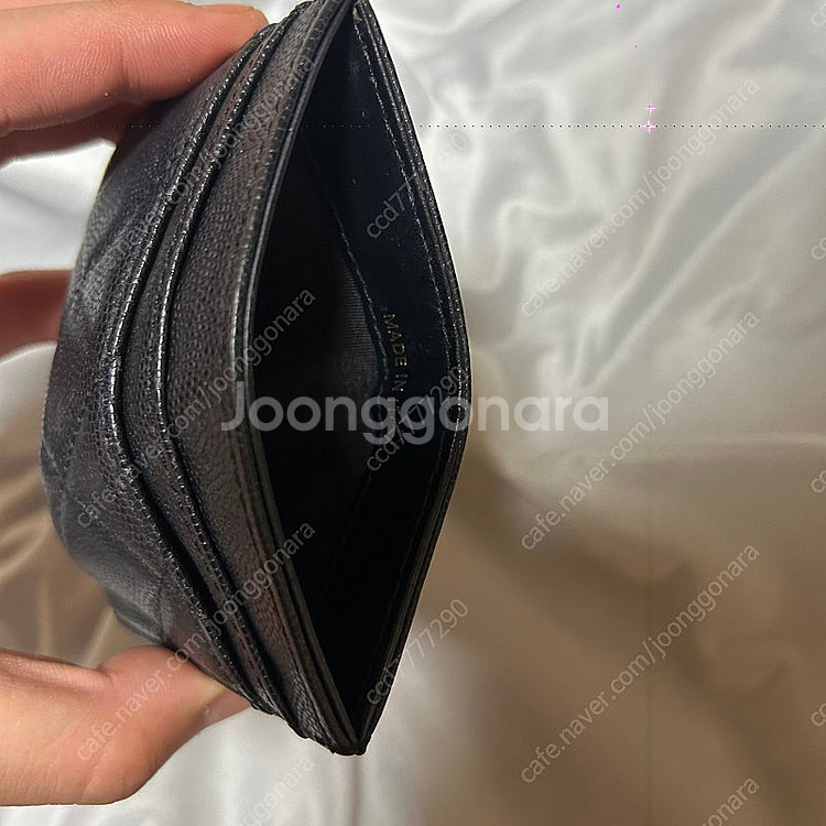 샤넬 클래식 카드홀더 캐비어 금장 카드지갑--2