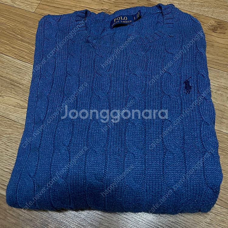 폴로 신형 꽈배기니트 블루 L사이즈--0