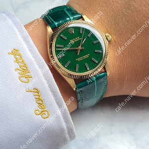 [정품] 롤렉스 오이스터 퍼페추얼 헐크그린 18K 옐로우골드 금통 (Rolex Oyster Perpetual Hulk Green 18K Solid YG)