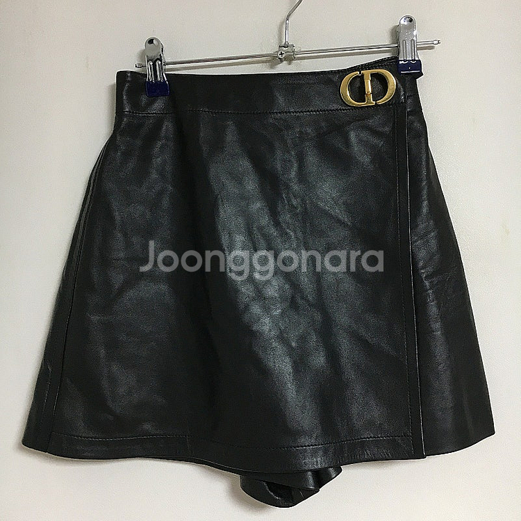 정품 DIOR 디올 버클 레더 치마 바지 34--0