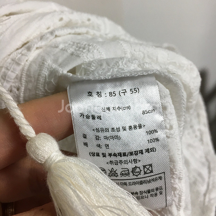 칼라거펠트 레이스 린넨 블라우스 55--4