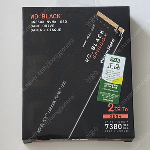 WD BLACK SN850X M.2 NVMe, 2TB 미개봉 택포 18