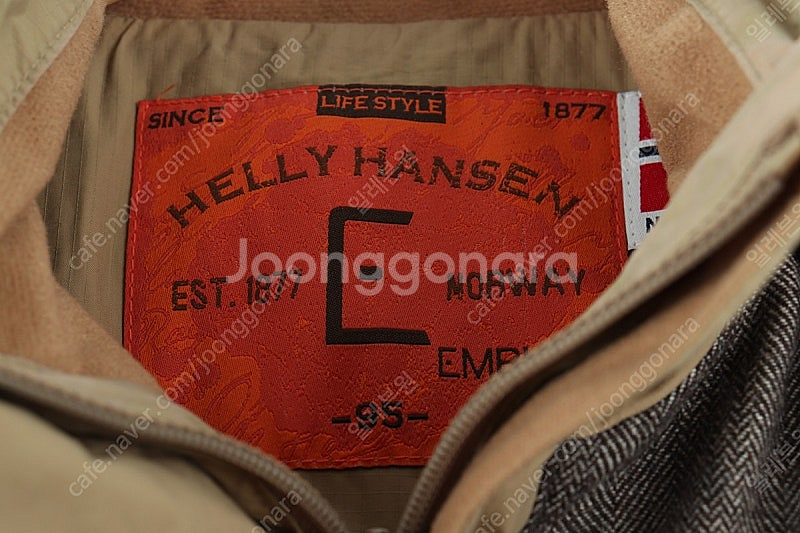 (M) 헬리한센 집업 바람막이 점퍼자켓 베이지 폴리 올...--4
