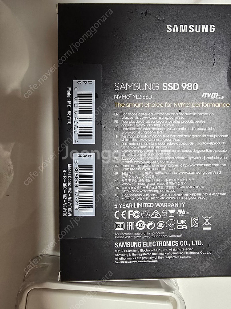 SSD 980 삼성 1TB 포장만뜯은 새제품--2