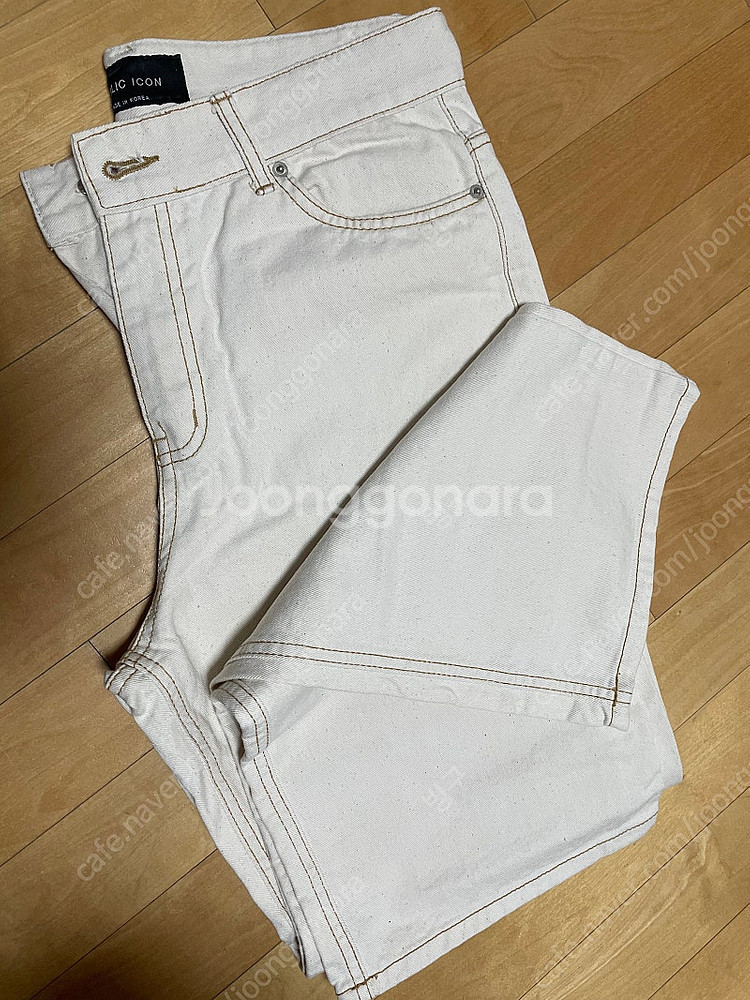 퍼블릭아이콘 아이보리 데님바지 M size--2
