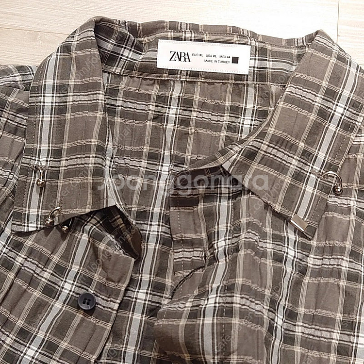 [M,L] ZARA 자라 피어싱 오버사이즈 체크 셔츠 ...--5