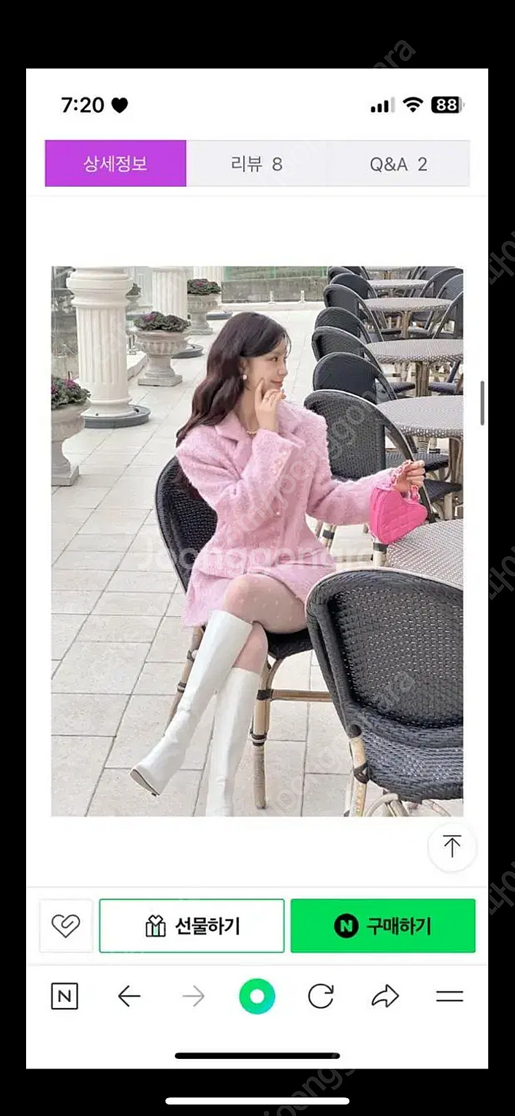 포스트모니션 로맨틱 더블 부클 자켓 원피스--2