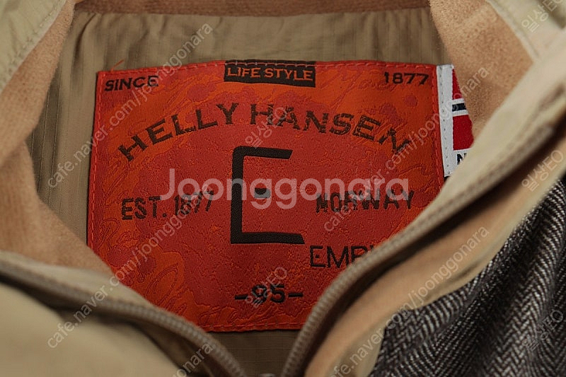 (M) 헬리한센 집업 바람막이 점퍼자켓 베이지 폴리 올...--4