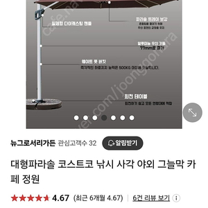 [직구상품 미개봉]코스트코형2.5m x 2.5m 대형파라솔