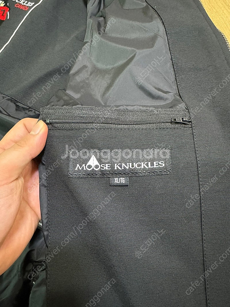 무스너클 쓰리쿼터 블랙 퍼 패딩 자켓 블랙 XL 판매합...--9