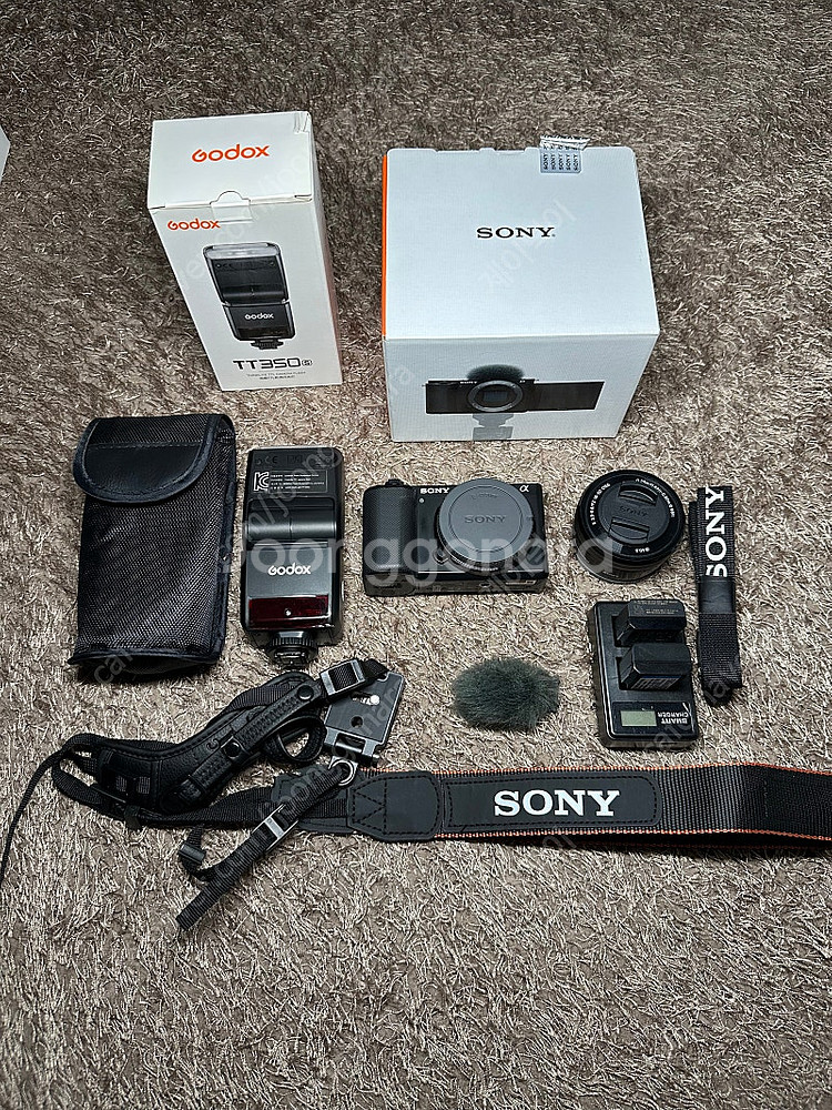 SONY ZV E10 본품 . GODOX TT350 플...--0
