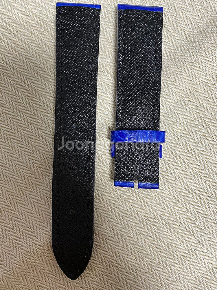 악어가죽 시계줄 블루색 20mm--2