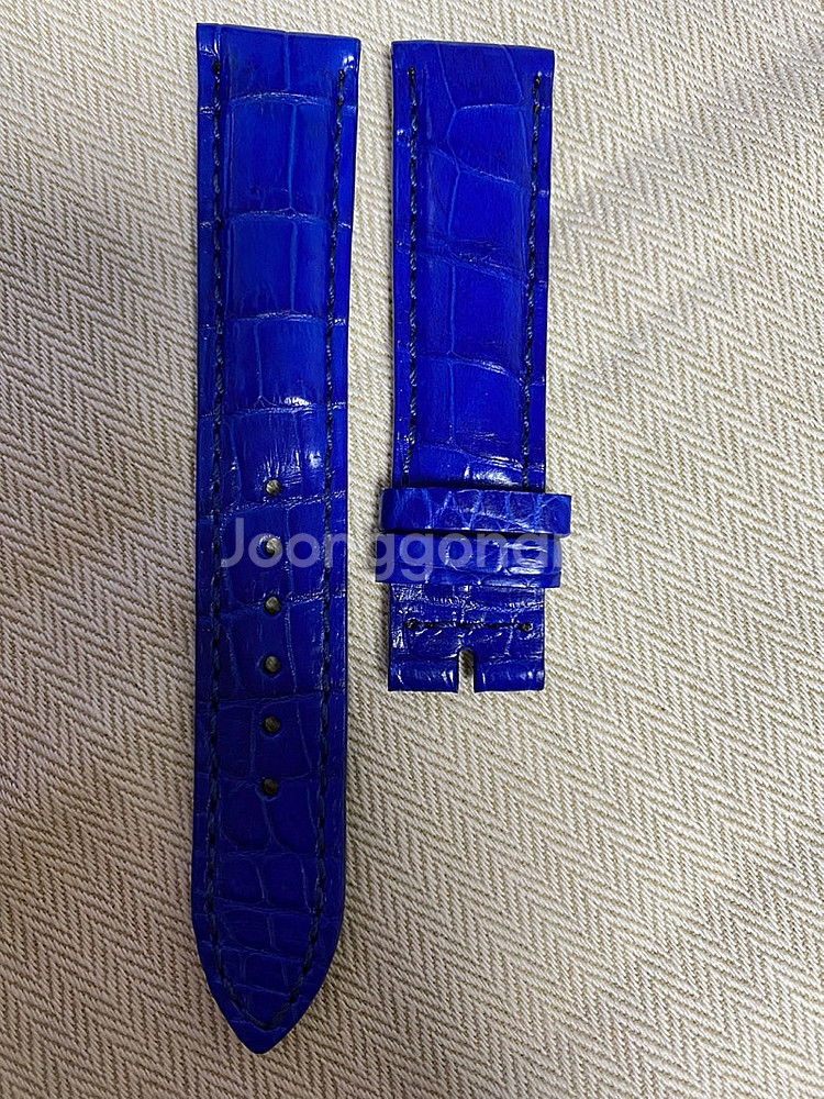 악어가죽 시계줄 블루색 20mm--4