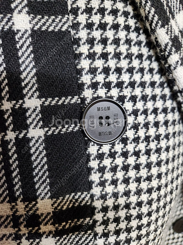 MSGM 더블 체크 오버핏 울 코트/40--1