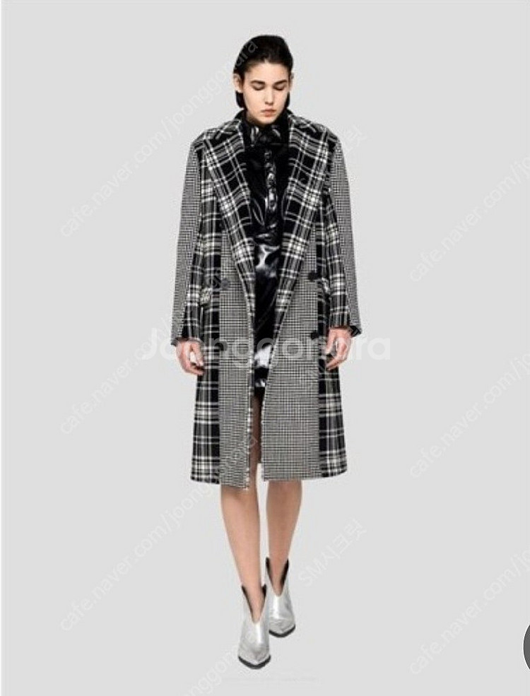 MSGM 더블 체크 오버핏 울 코트/40--8