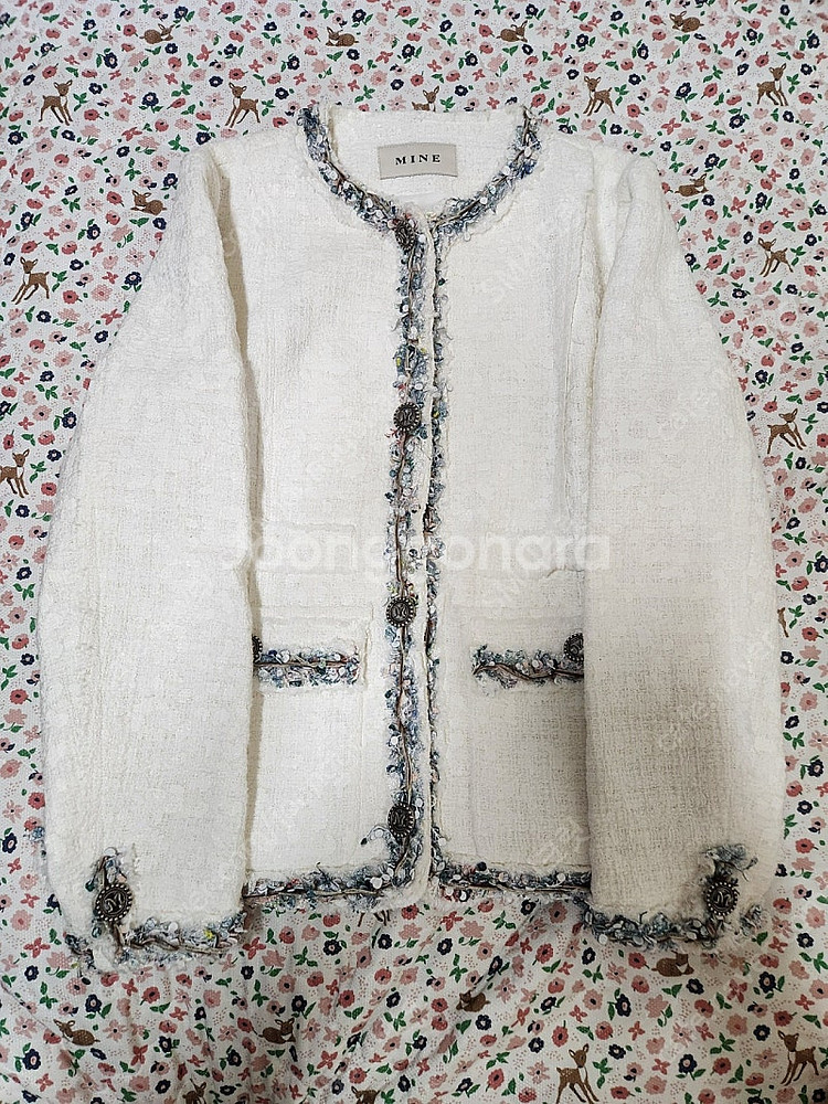 한섬 마인 MINE 트리밍 디테일 트위드 자켓/66--6