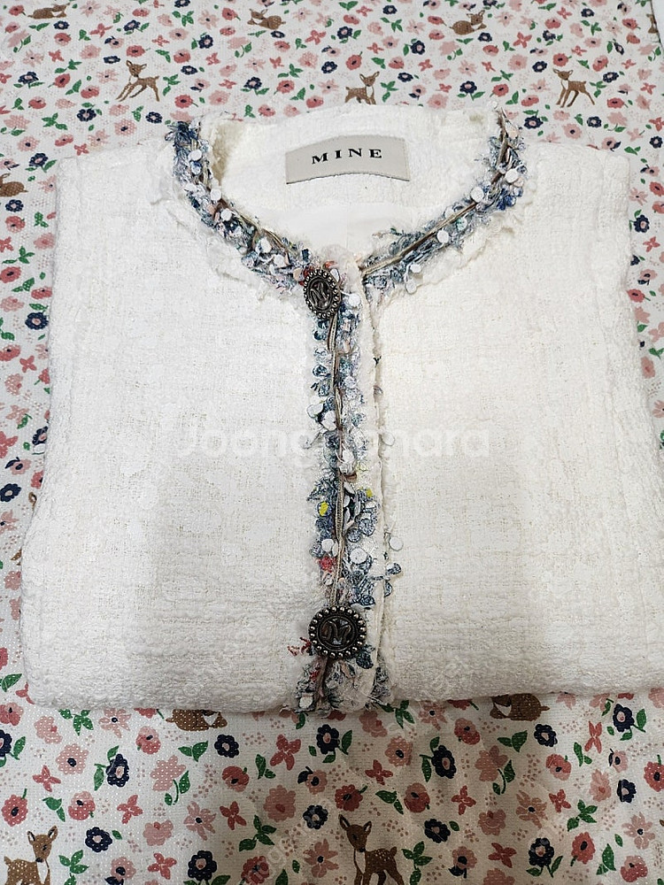 한섬 마인 MINE 트리밍 디테일 트위드 자켓/66--7