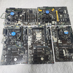 메인보드 tb250-btc, ga-h110-d3a, cf-h81a-btc, b250btc 총 5장 cpu, cpu쿨러, 램 포함