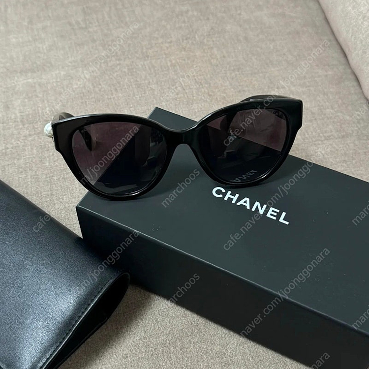 샤넬 하트 진주 선글라스 정품--3