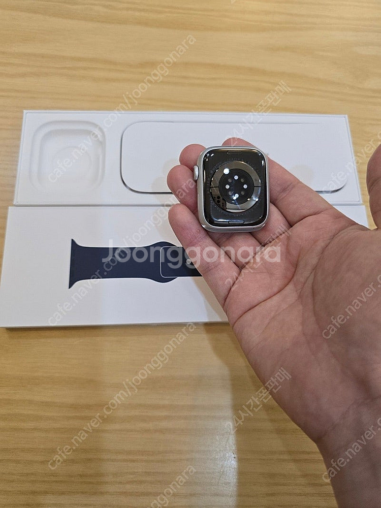 애플워치9실버45mm 블루스포츠밴드gps모델단순개봉미사...--7