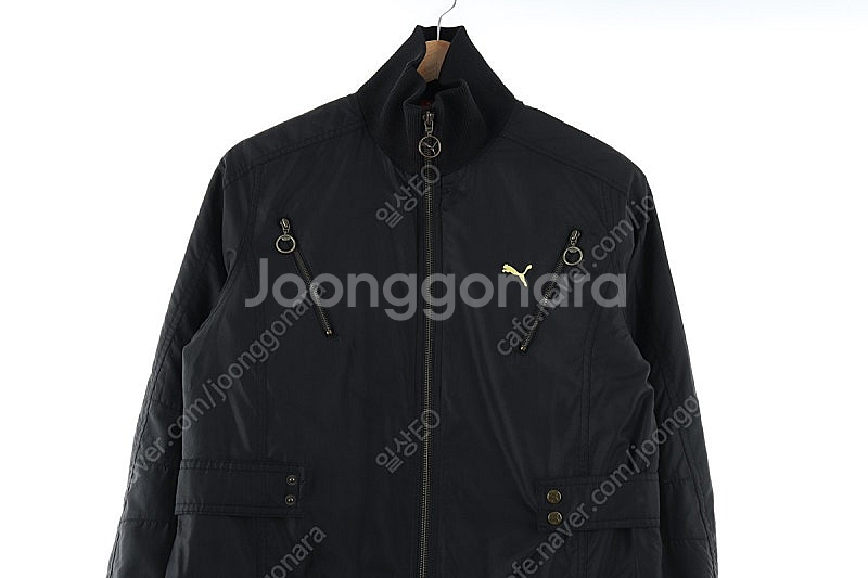 W(L) 퓨마 집업져지 트랙탑 블랙 폴리 롱기장--2