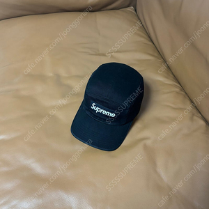 Supreme 슈프림 블랙 캠프캡 모자 (Washed Black)