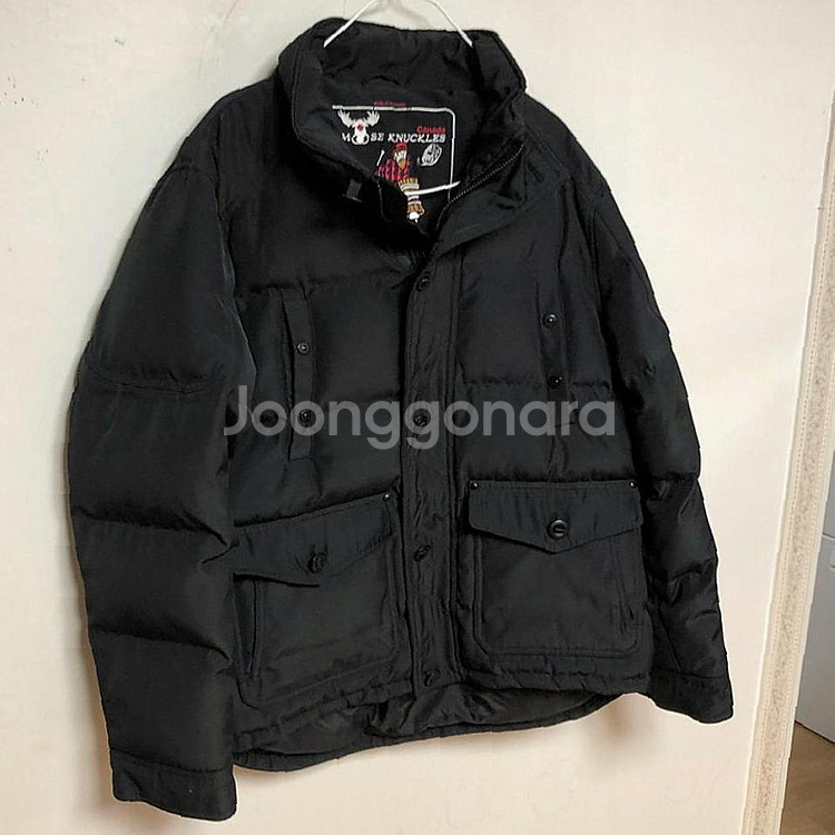 무스너클 남성 블랙 구스 패딩 100L 상태좋음--1