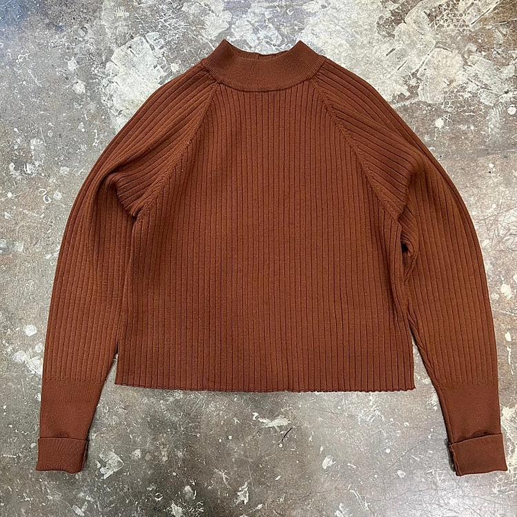L) ZARA 자라 모크넥 크롭니트 니트 스웨터 미니멀리즘 시스템 산드로 이미지