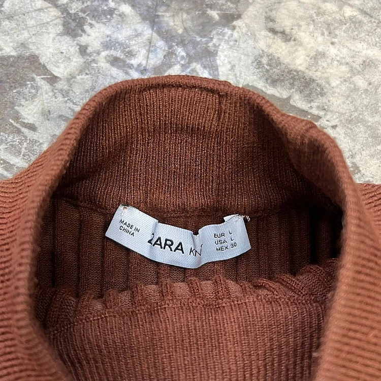 L) ZARA 자라 모크넥 크롭니트 니트 스웨터 미니멀리즘 시스템 산드로 이미지
