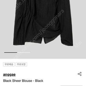 Aangae 앙개 Black Sheer Blouse - Black (드라이 완료)