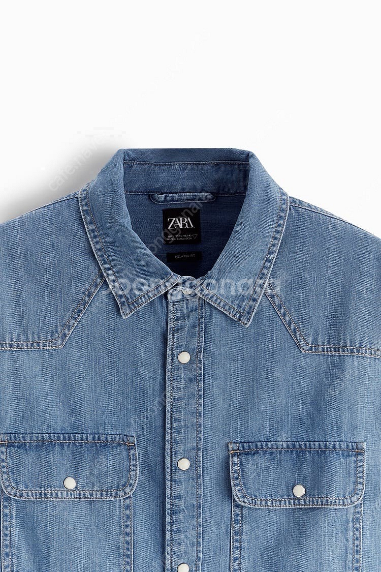 자라 포켓 데님 셔츠 s--2