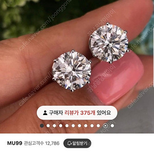 14k모이사나이트 1캐럿귀걸이 화이트골드