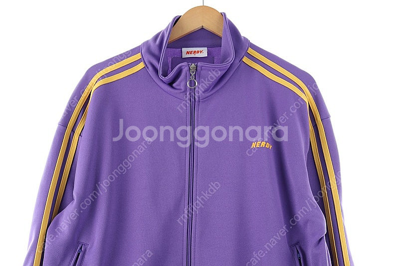 (M) 널디 집업져지 트랙탑 퍼플 삼색선 올드스쿨--2